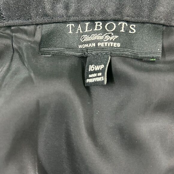 Talbots Women Size 16WP Skirt Black White Damask Knee Length Exposed Zipper U2 - Picture 11 of 12